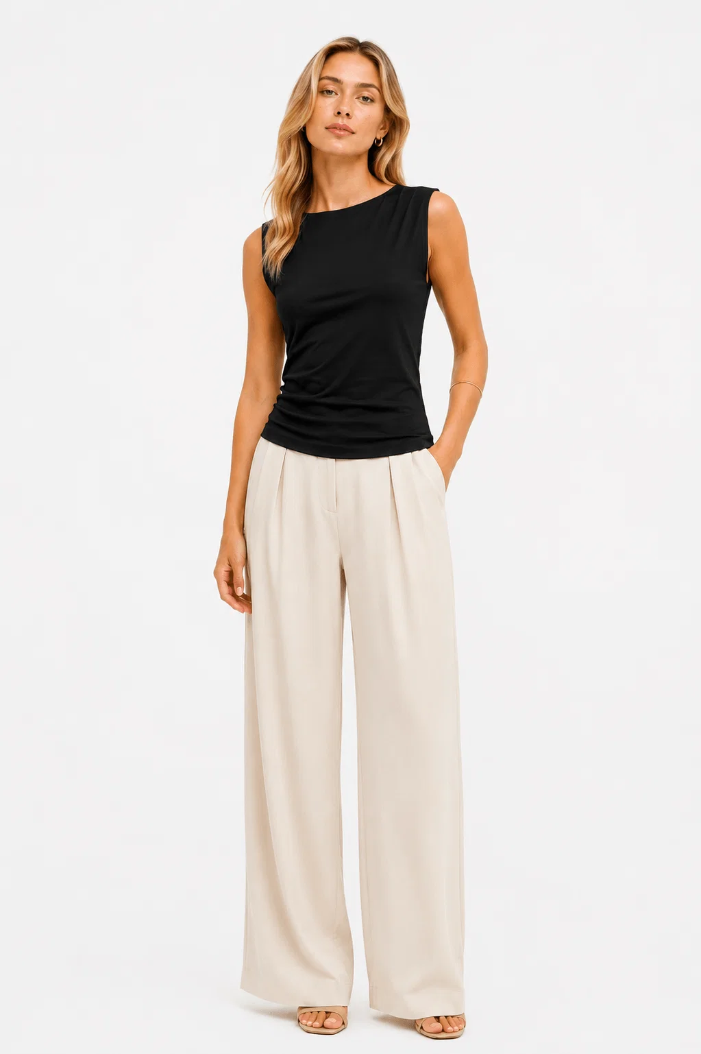 Blusa Sem Manga Decote Canoa - Preto — imagem 1