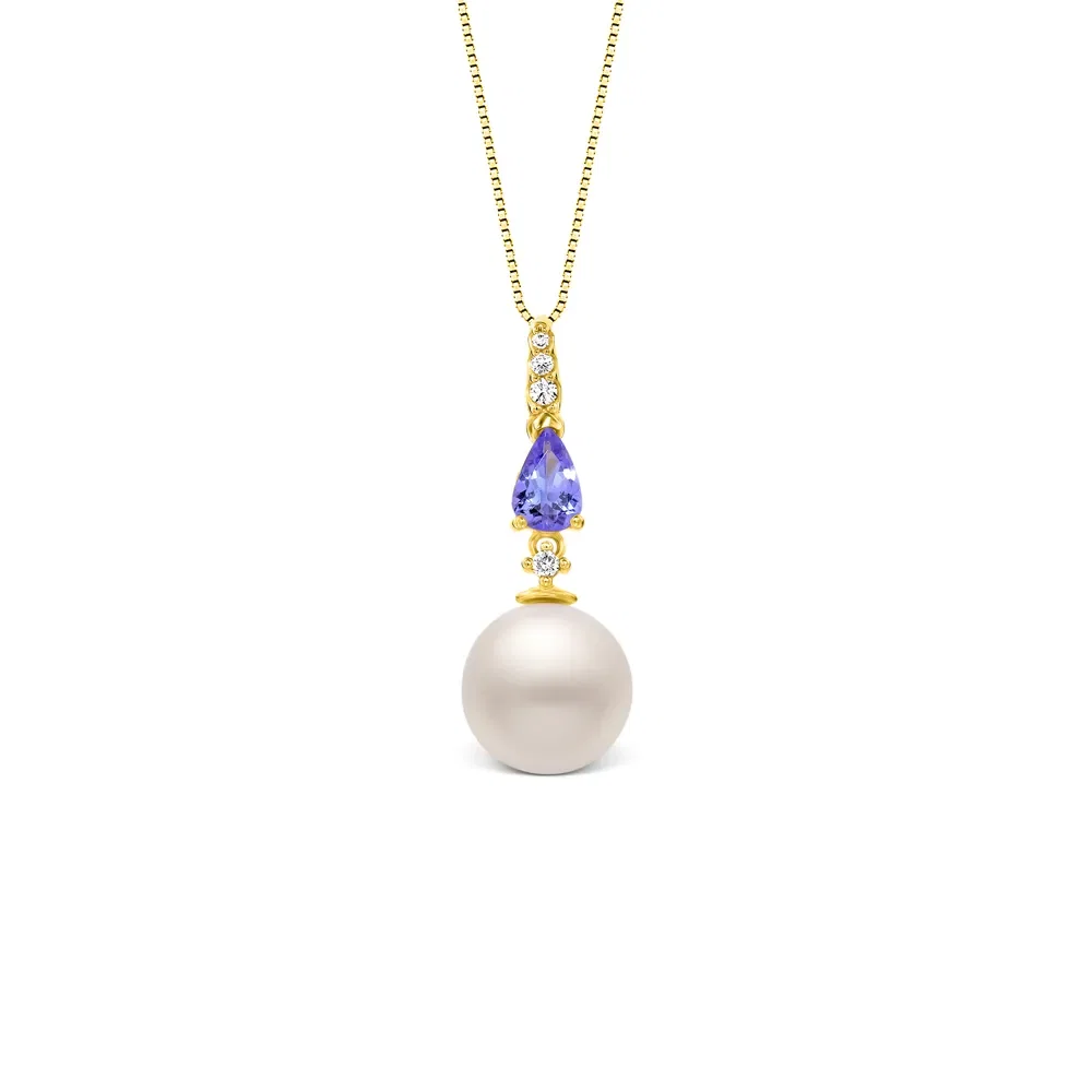 Pingente Reali em Ouro Amarelo 18k com Pérola, Tanzanita e Diamantes, 25.5mm — imagem 1