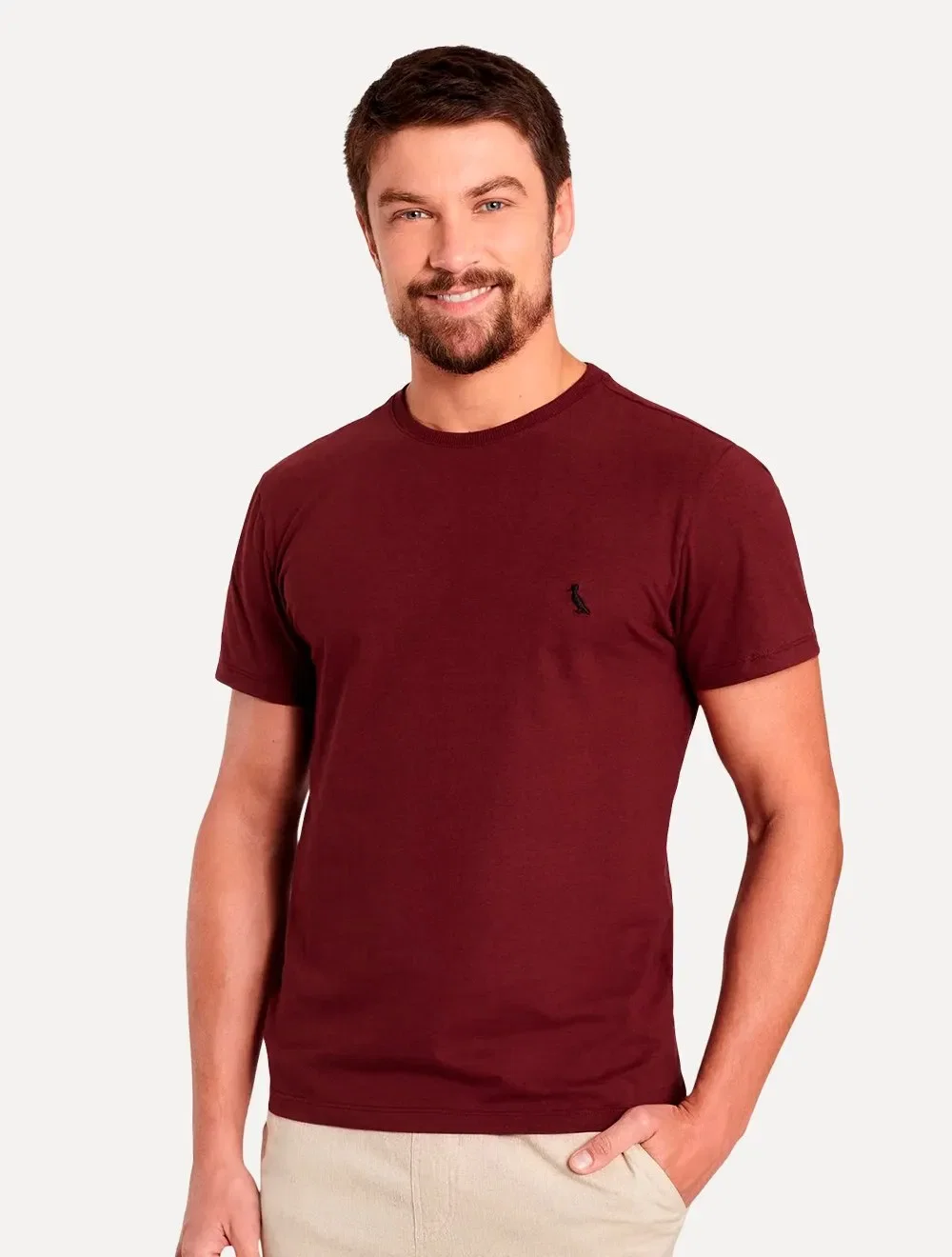 Camiseta Reserva Masculina Regular Paris Bordô — imagem 1