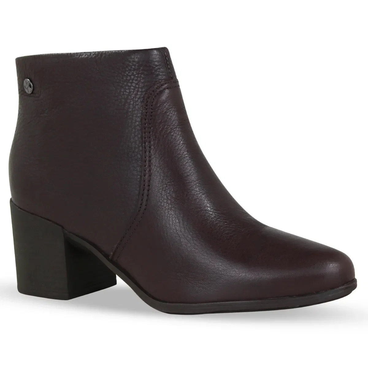 Bota Cano Baixo Couro Burnish Marrom