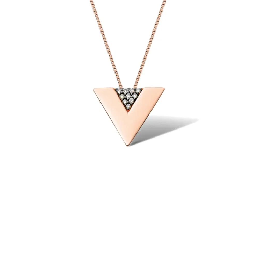 Pingente Vivara em Ouro Rosé 18k com Diamantes Brown, 12.9mm