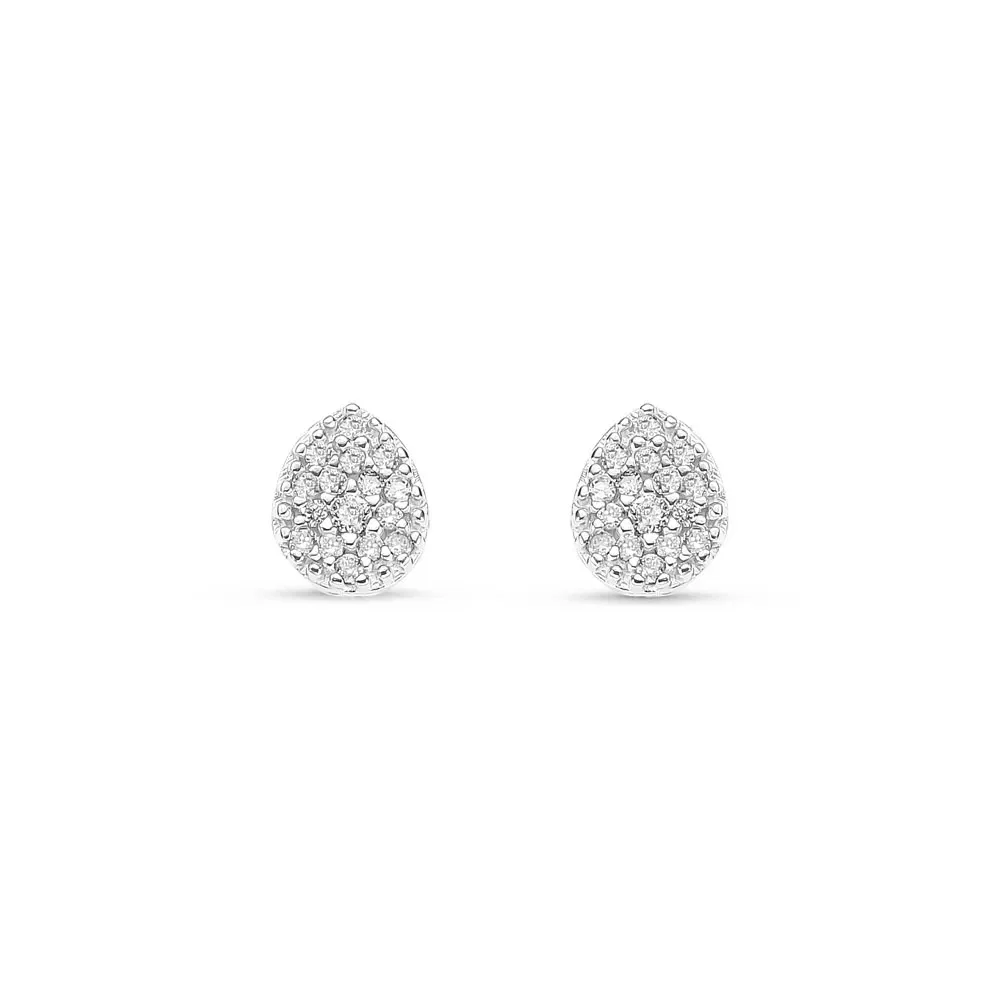 Brinco Pavê em Ouro Branco 18k com Diamantes — imagem 1