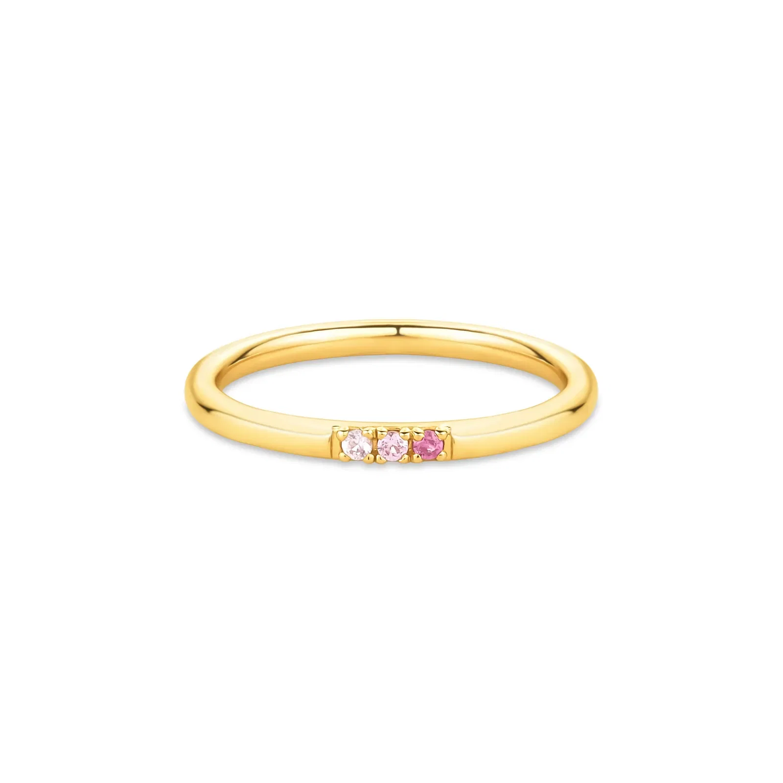 Anel Life Shine em Prata 925 com Banho de Ouro Amarelo 18k com Pedras Rosas — imagem 1