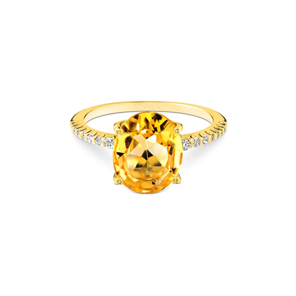 Anel Reali em Ouro Amarelo 18k com Citrino e Diamantes — imagem 1