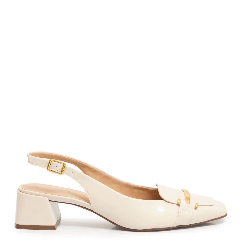 Scarpin Off White Lapela Verniz — imagem 1