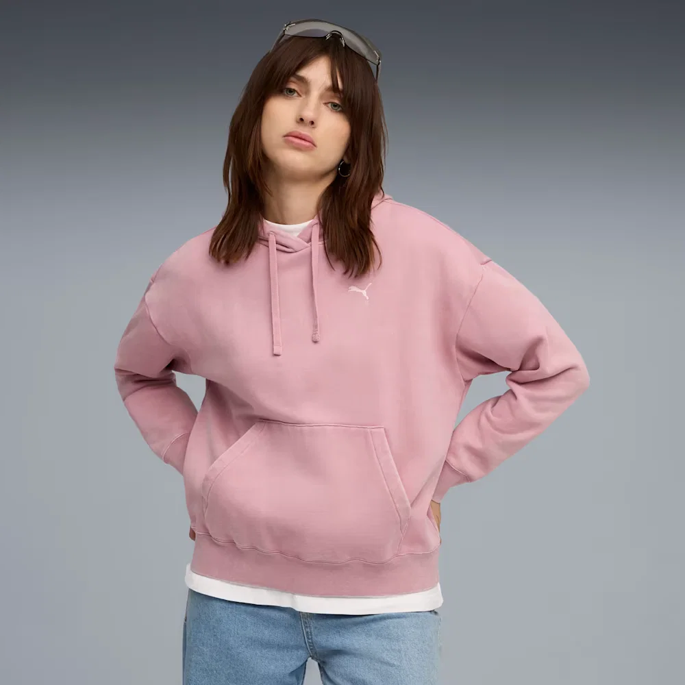Moletom com Capuz Essentials Elevated Relaxed Wash Feminino