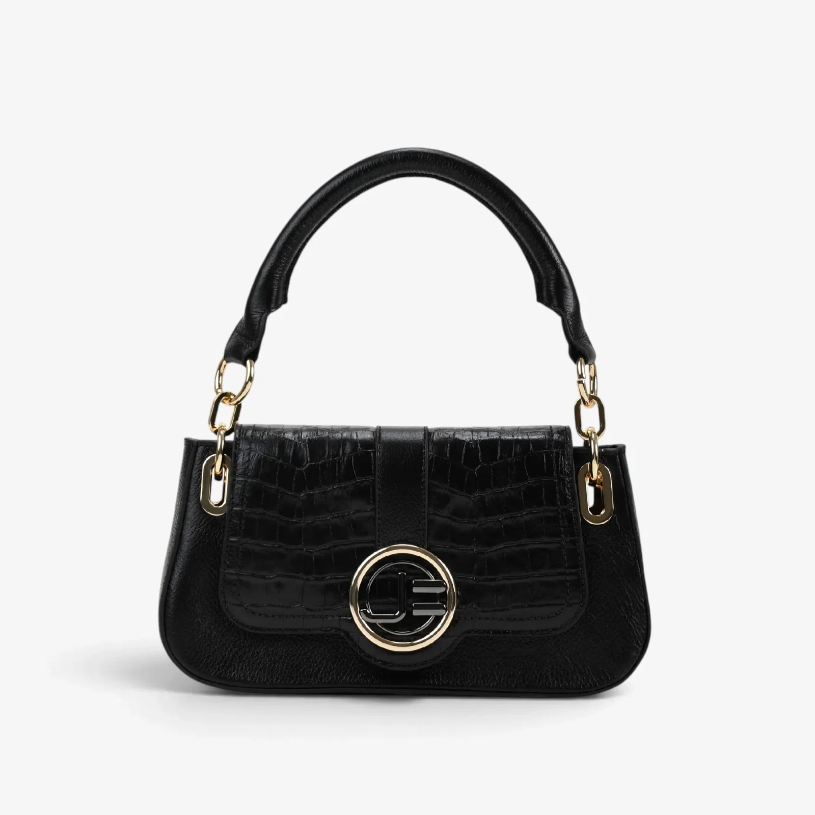 Bolsa Baguete Preto Couro — imagem 1