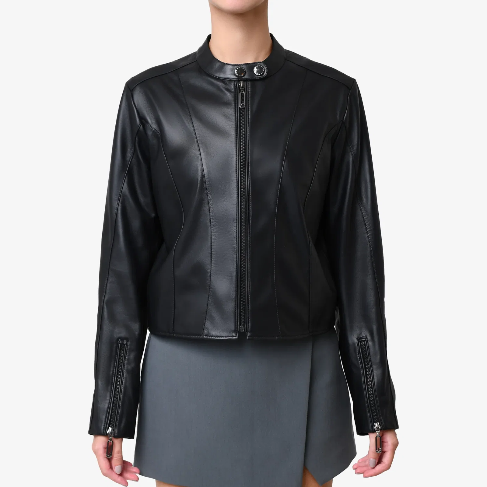 Jaqueta Racer Couro Preto — imagem 1