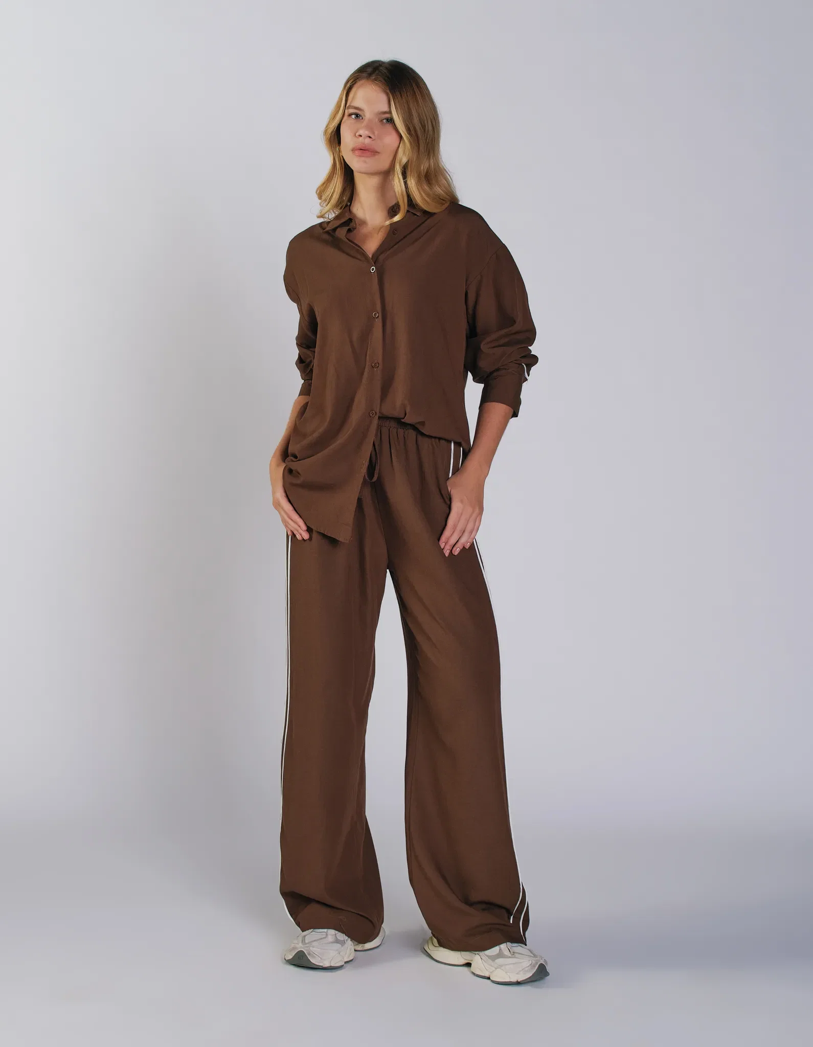 Calça Pantalona Vivos Duplo - Cafe — imagem 1