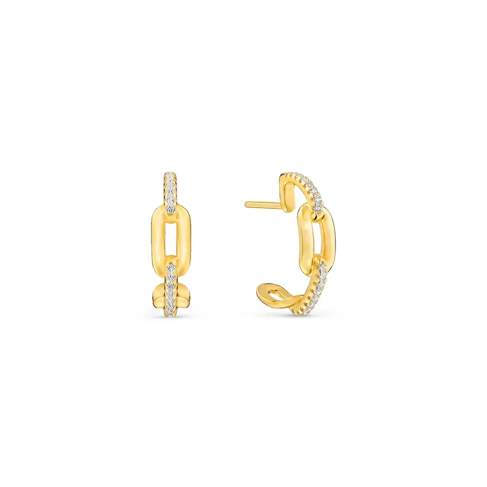 Argola Chains em Ouro Amarelo 18k com Diamantes 0,153ct, 17mm
