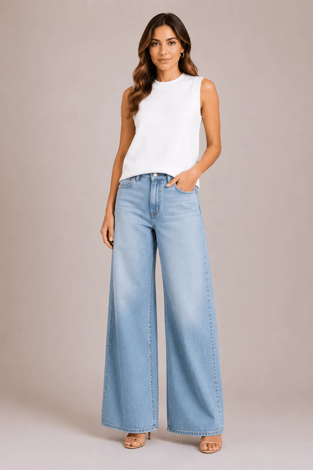 Regata Tricot Decote Careca - Off White — imagem 1