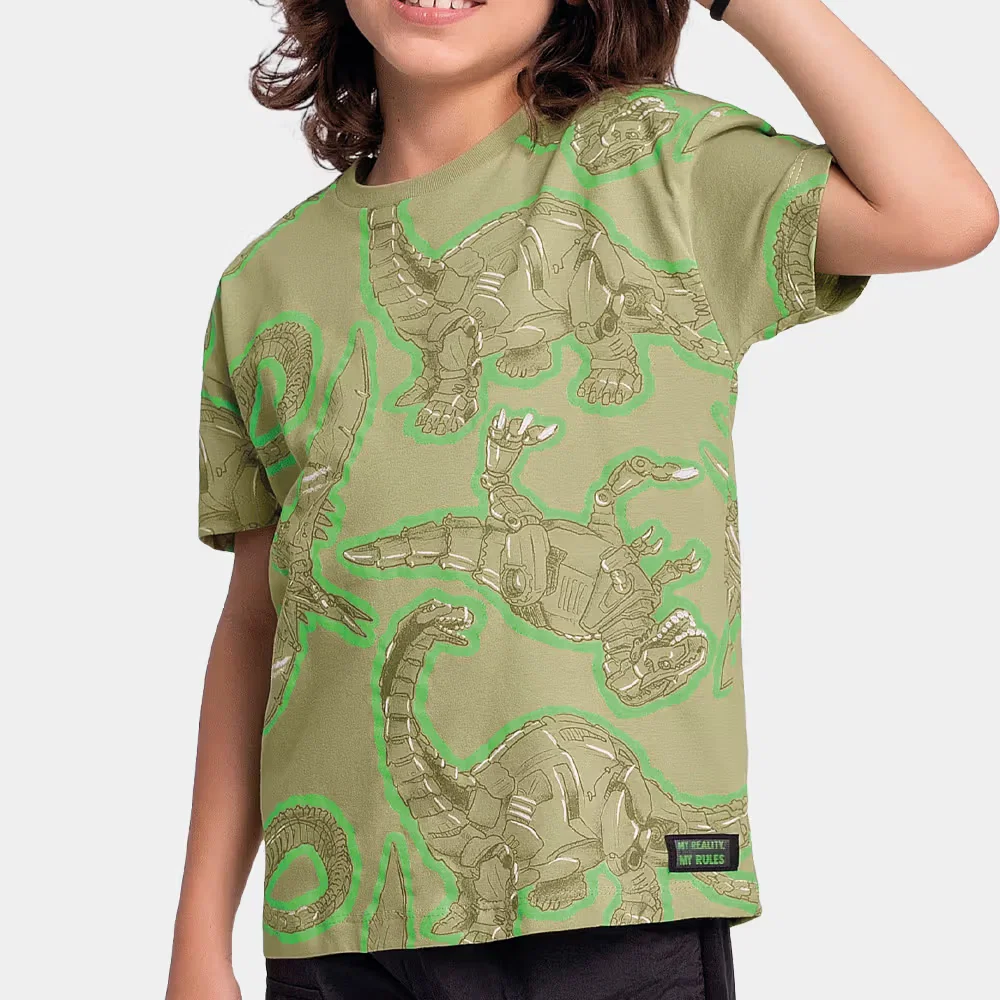 Camiseta dinossauro em meia malha — imagem 1