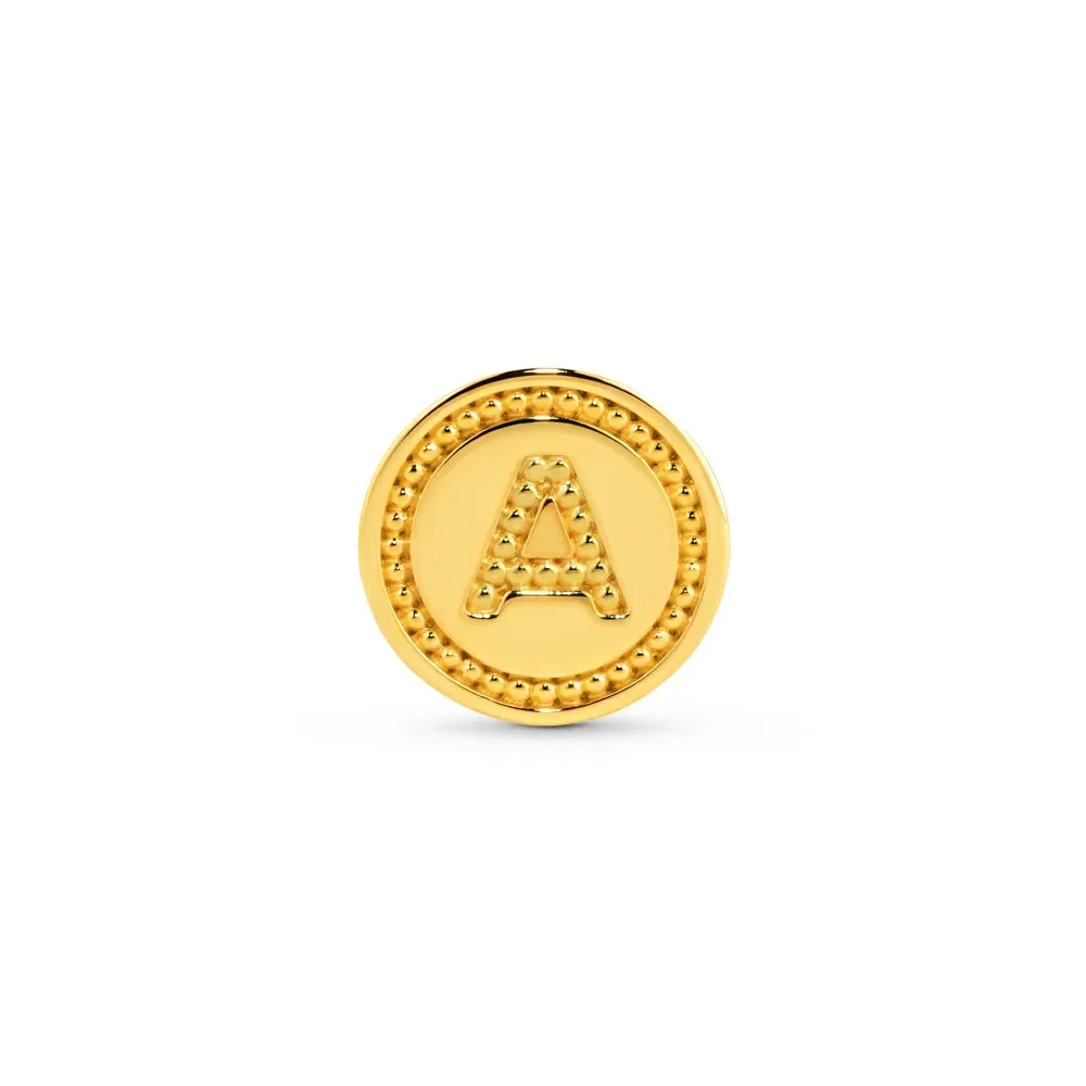 Pingente Life Letra A em Prata 925 com Banho de Ouro Amarelo 18k — imagem 1