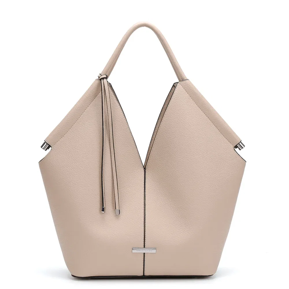 Bolsa Hobo Geométrica Bege