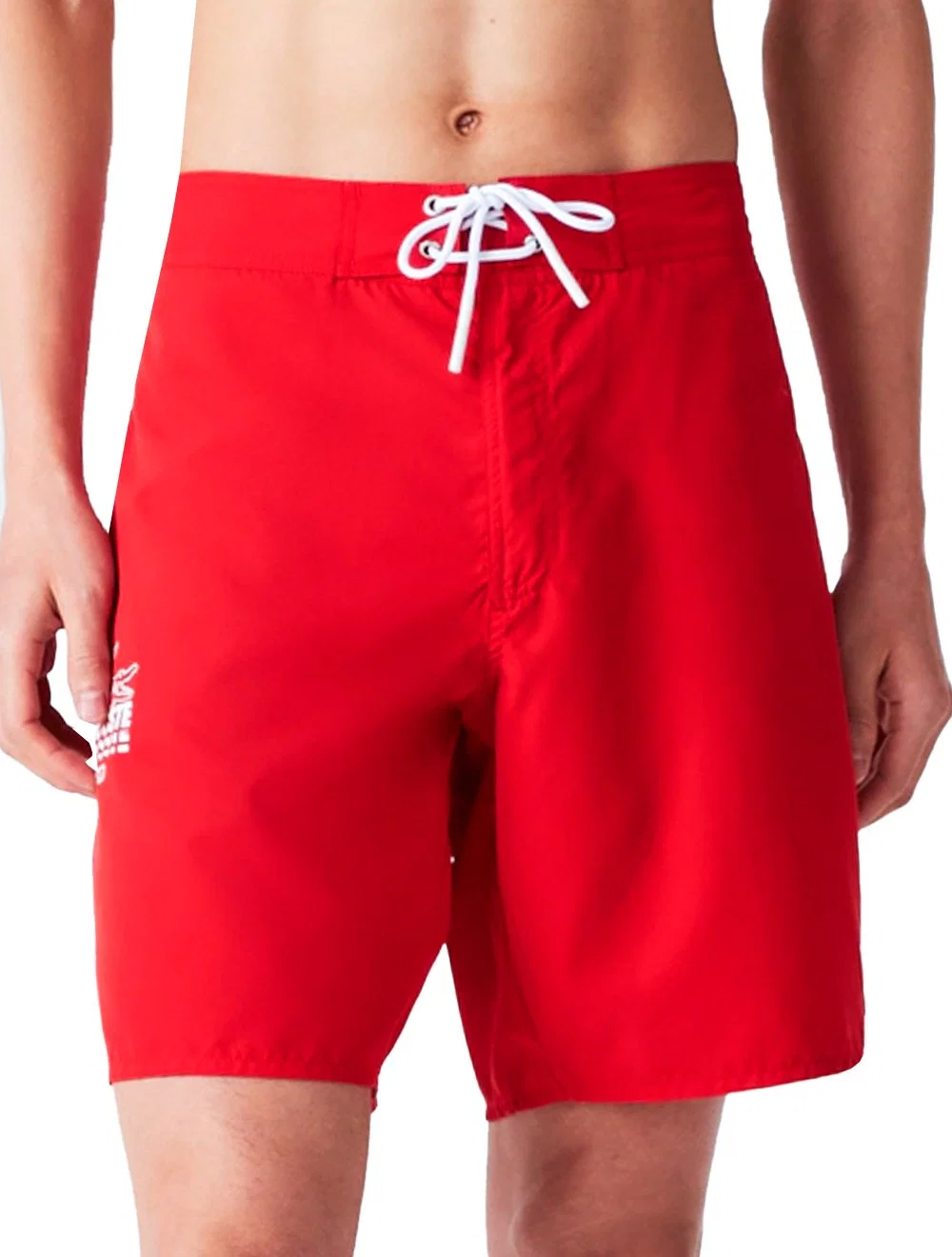 Bermuda Lacoste Masculina D'Água Croco Logo 1927 Vermelha