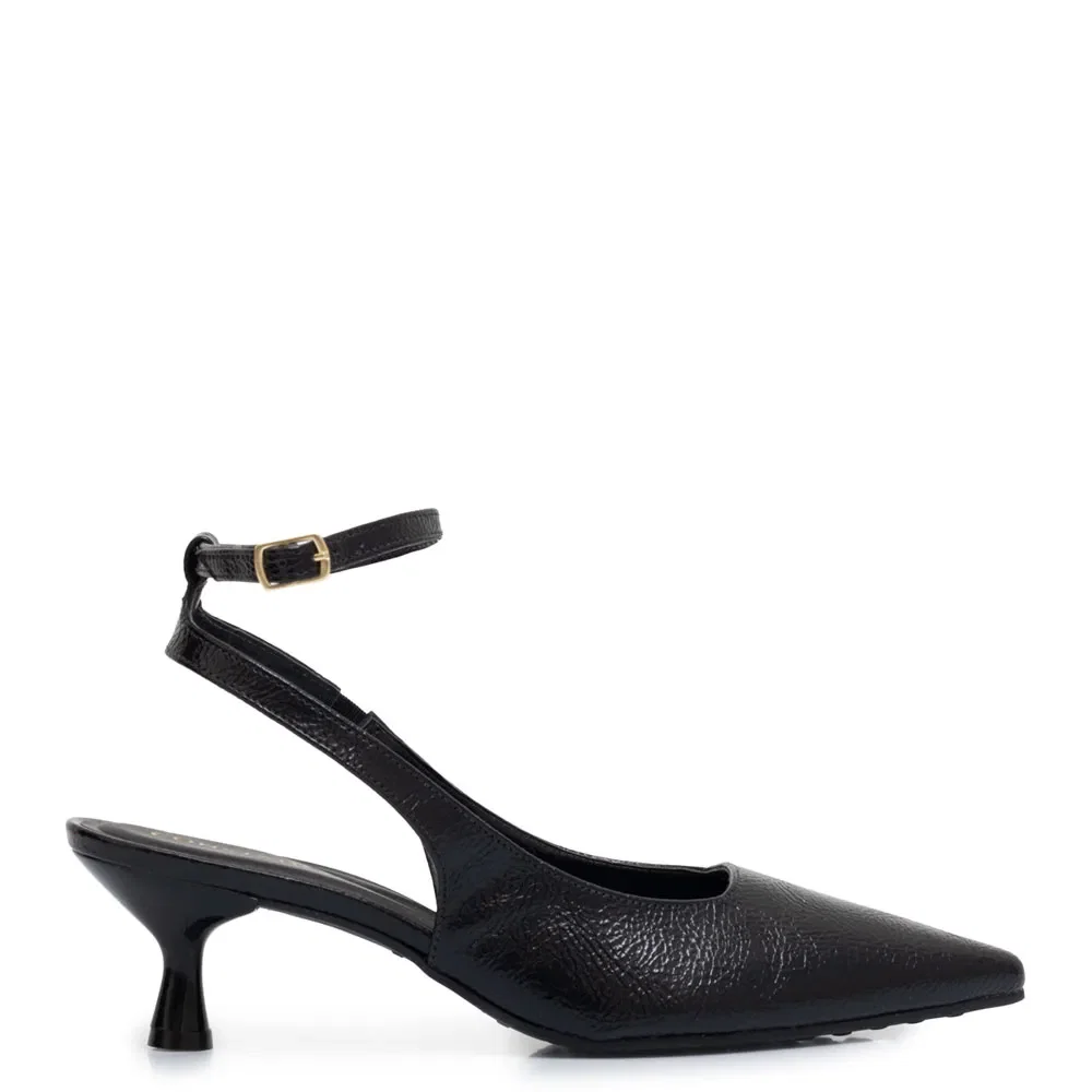 Scarpin Slingback Preto Verniz