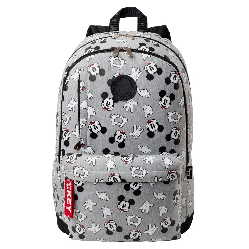Mochila Feminina Mickey Faces Cinza