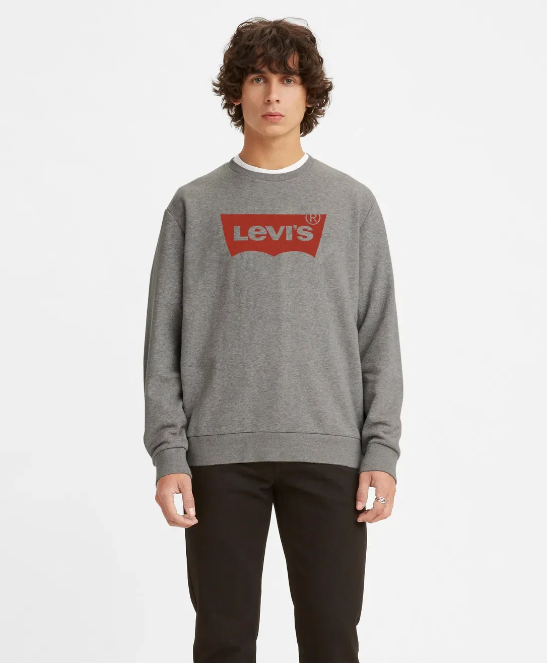 Moletom Levi's® Graphic Crew Cinza Manga Longa — imagem 1