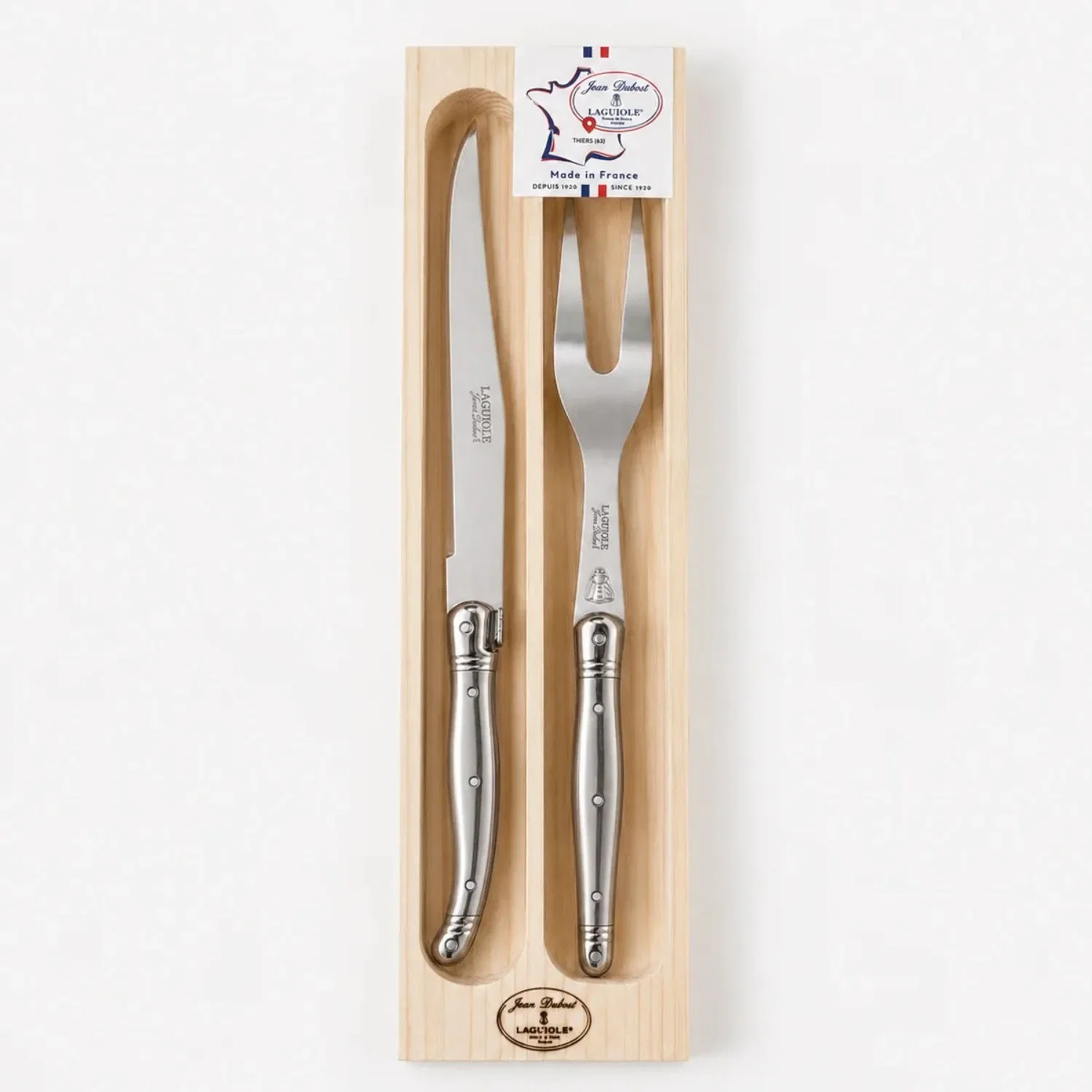 Kit Churrasco Garfo e Faca em Inox 2 Peças Laguiole — imagem 1