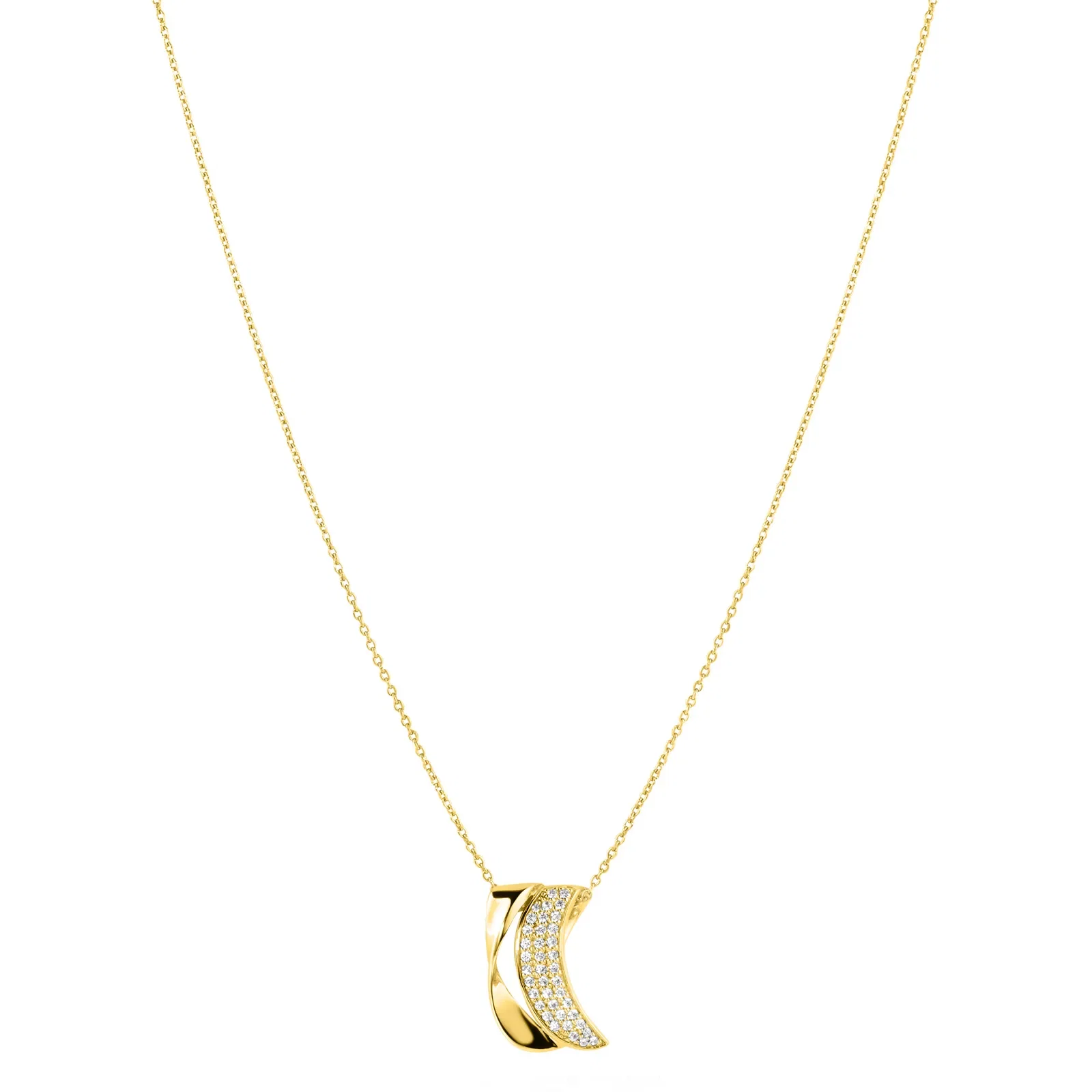 Colar Life Maxi em Prata 925 com Banho de Ouro Amarelo 18k e Pedras Incolores — imagem 1
