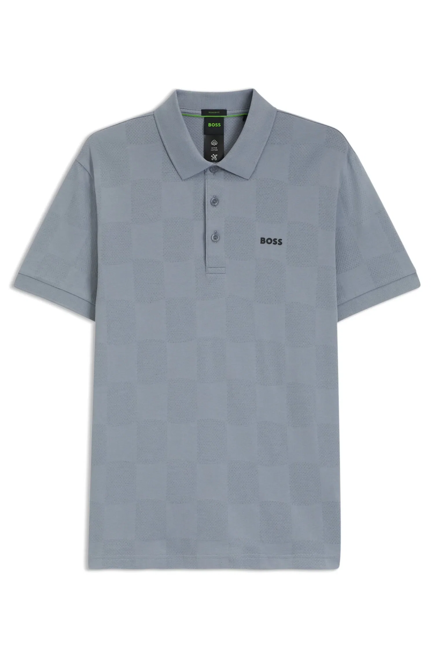 Polo De Algodão Com Mapeamento De Corpo Jacquard