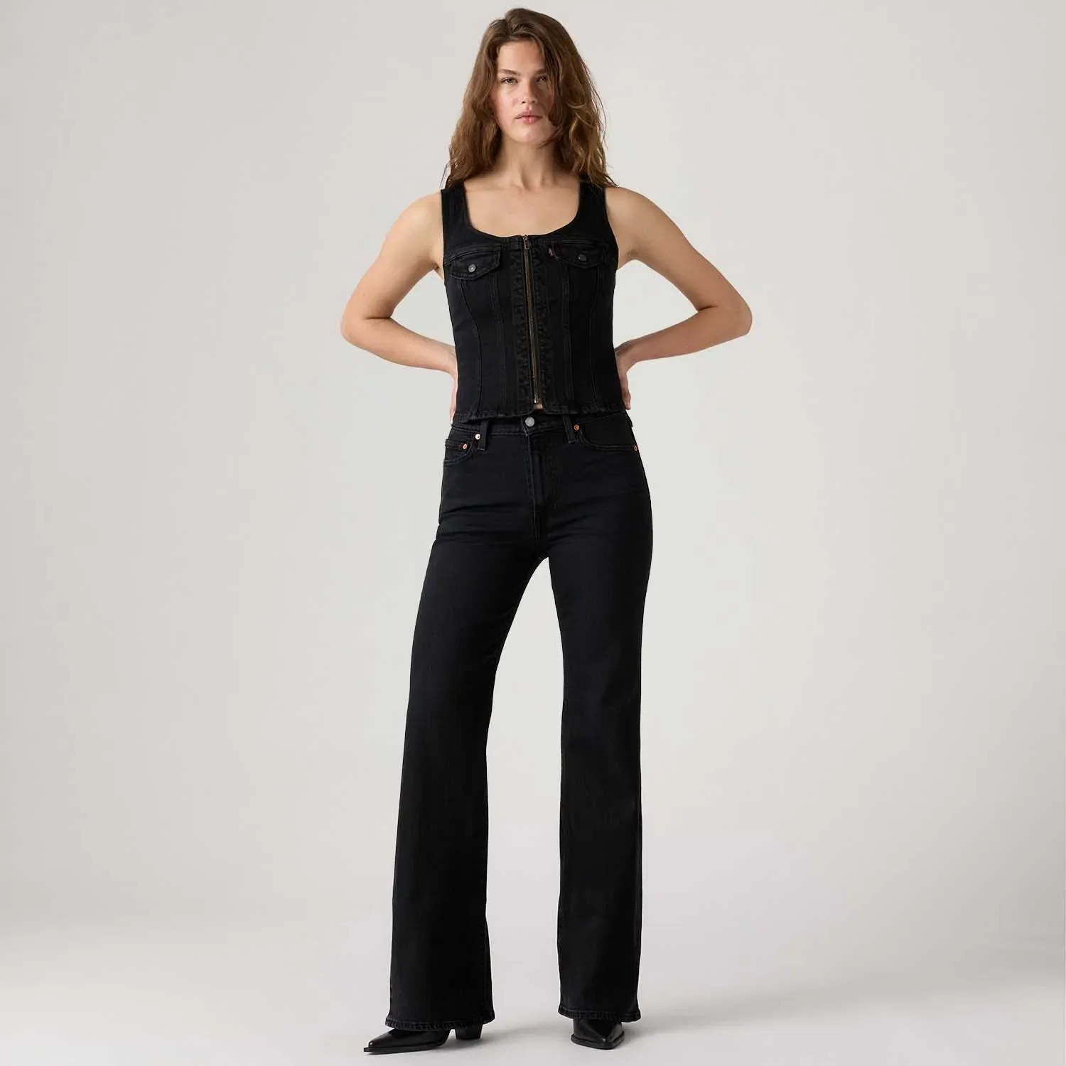 Calça Jeans Levi's® Ribcage Flare Preta