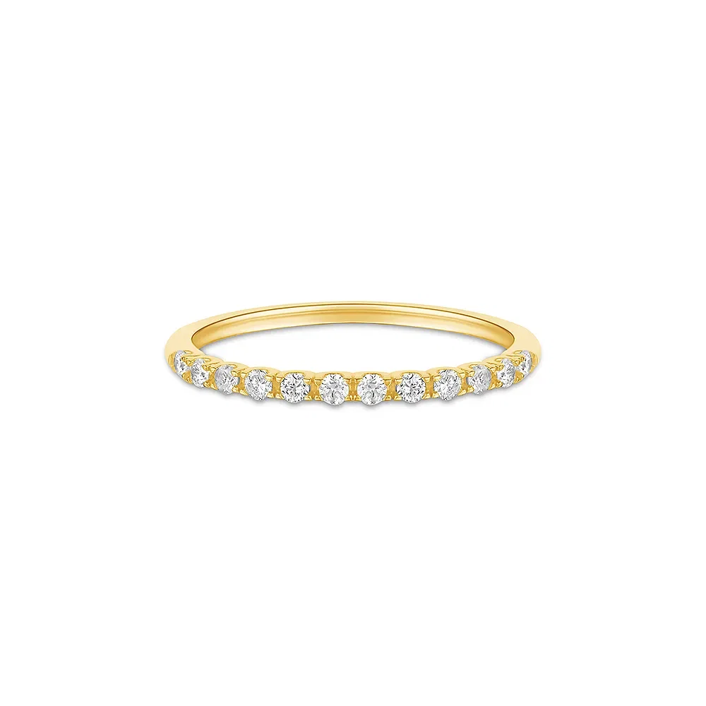 Meia Aliança Eternity em Ouro Amarelo 18k com Diamantes 0,22 ct — imagem 1