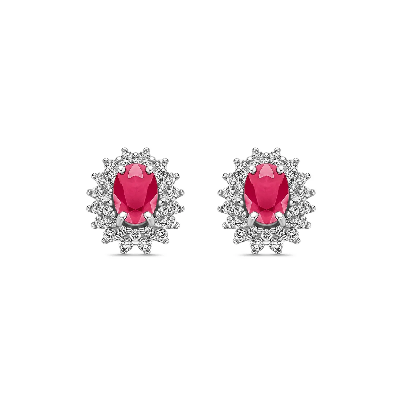 Brinco Classic em Ouro Branco 18k com Rubi e Diamantes, 0,7 ct — imagem 1