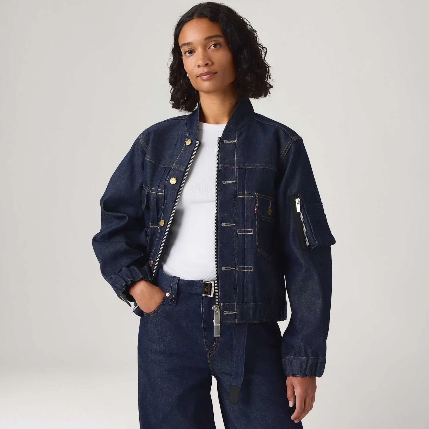 Jaqueta Jeans Levi's® x sacai Blouson Lavagem Escura