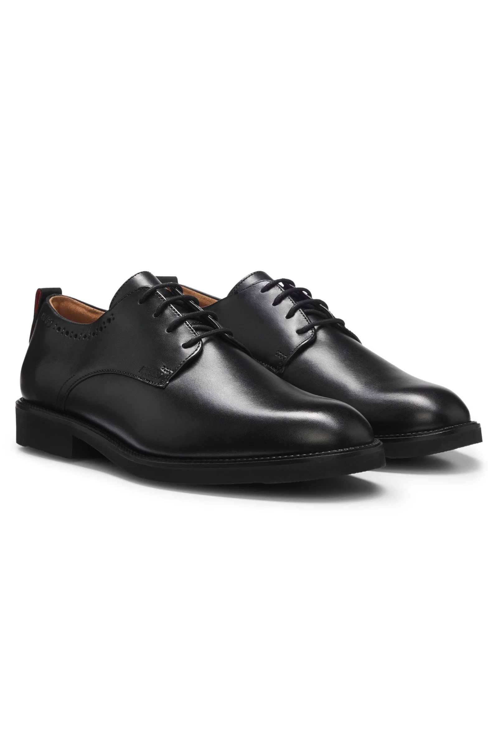 Sapatos Derby Em Couro