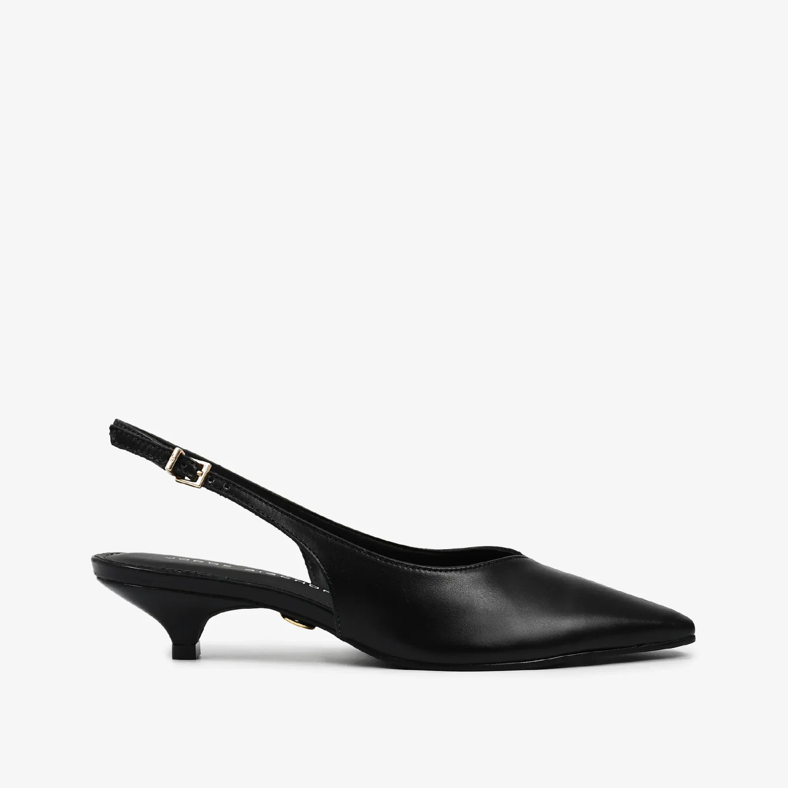 Slingback Preto Couro