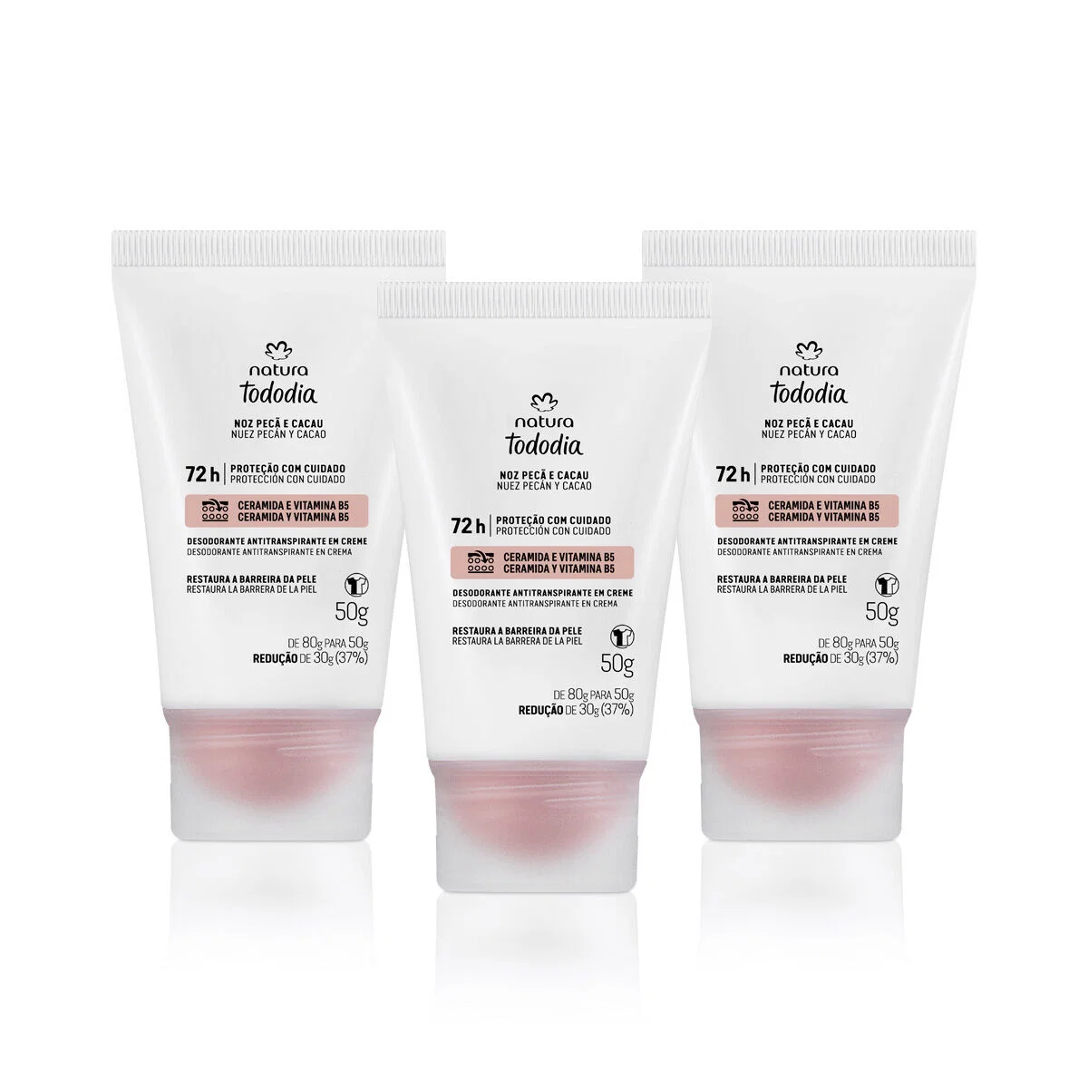 Kit Desodorante em Creme Tododia Noz Pecã e Cacau (3 produtos)