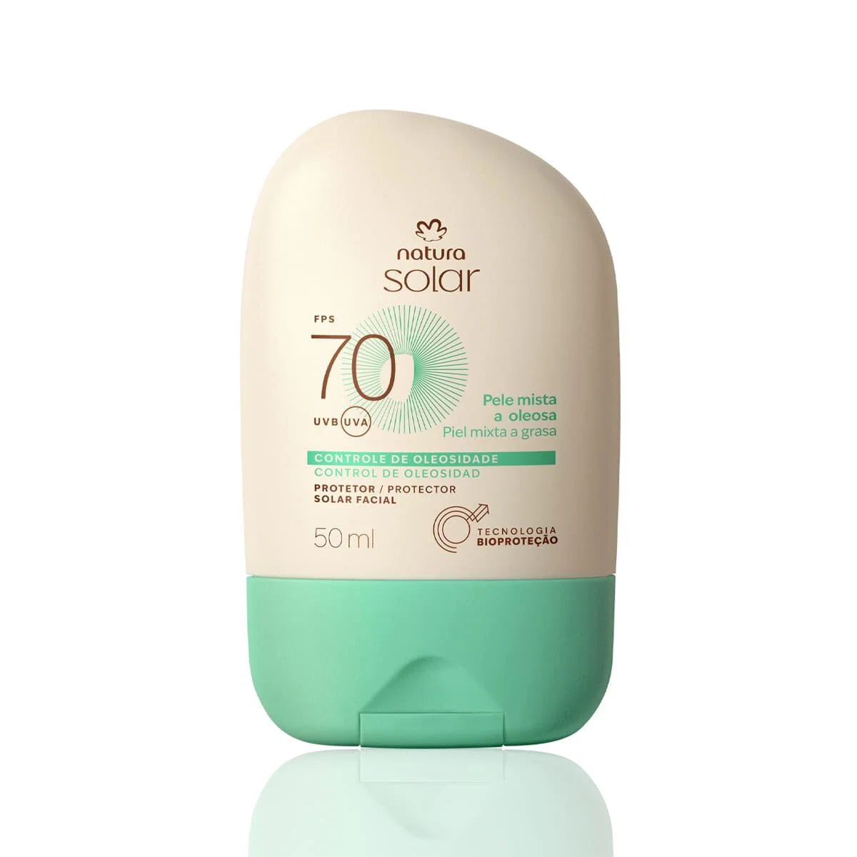 Protetor Solar Facial Pele Mista a Oleosa FPS 70 Natura Solar 50 ml — imagem 1