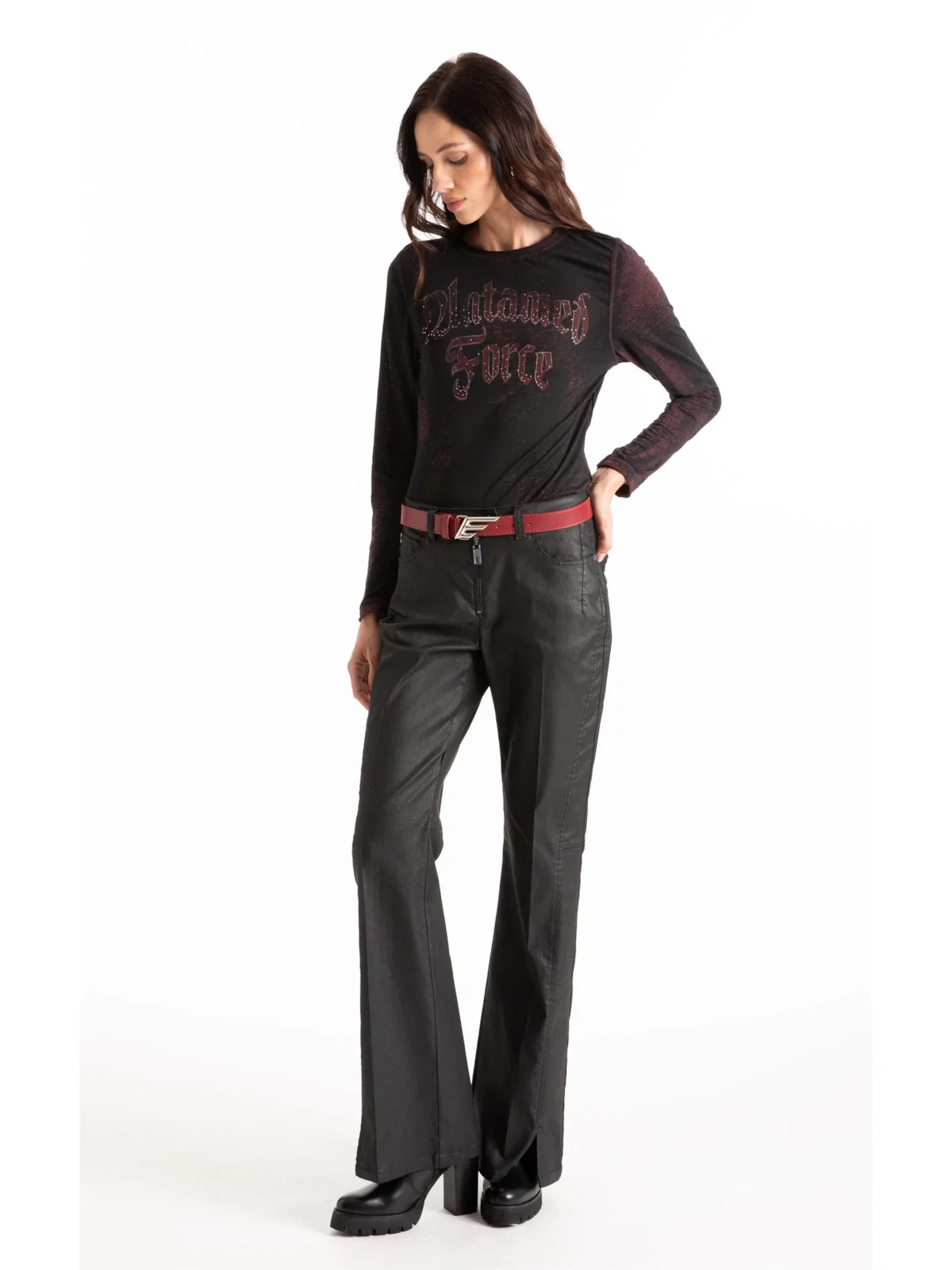 Calça Color Skinny Flare Preto