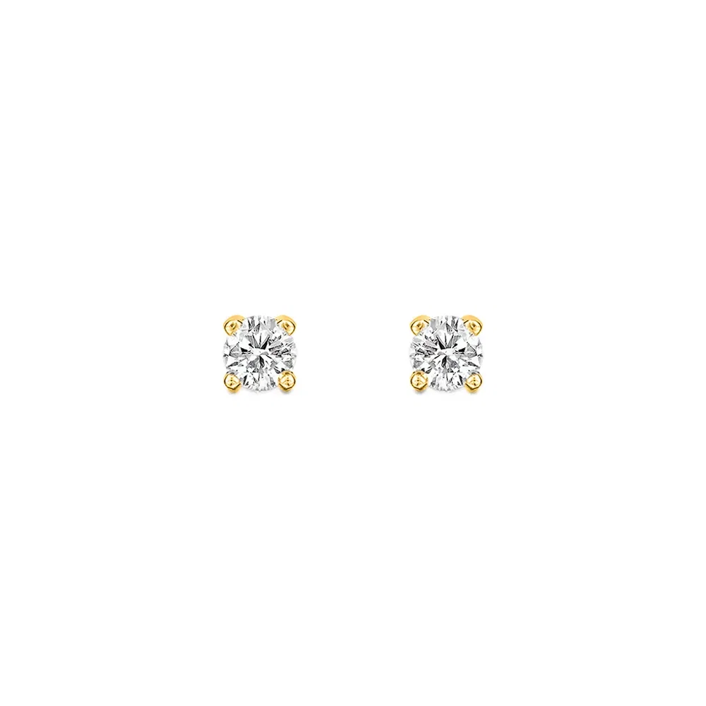 Brinco Solitário Classic em Ouro Amarelo 18k com 0,26ct de Diamante