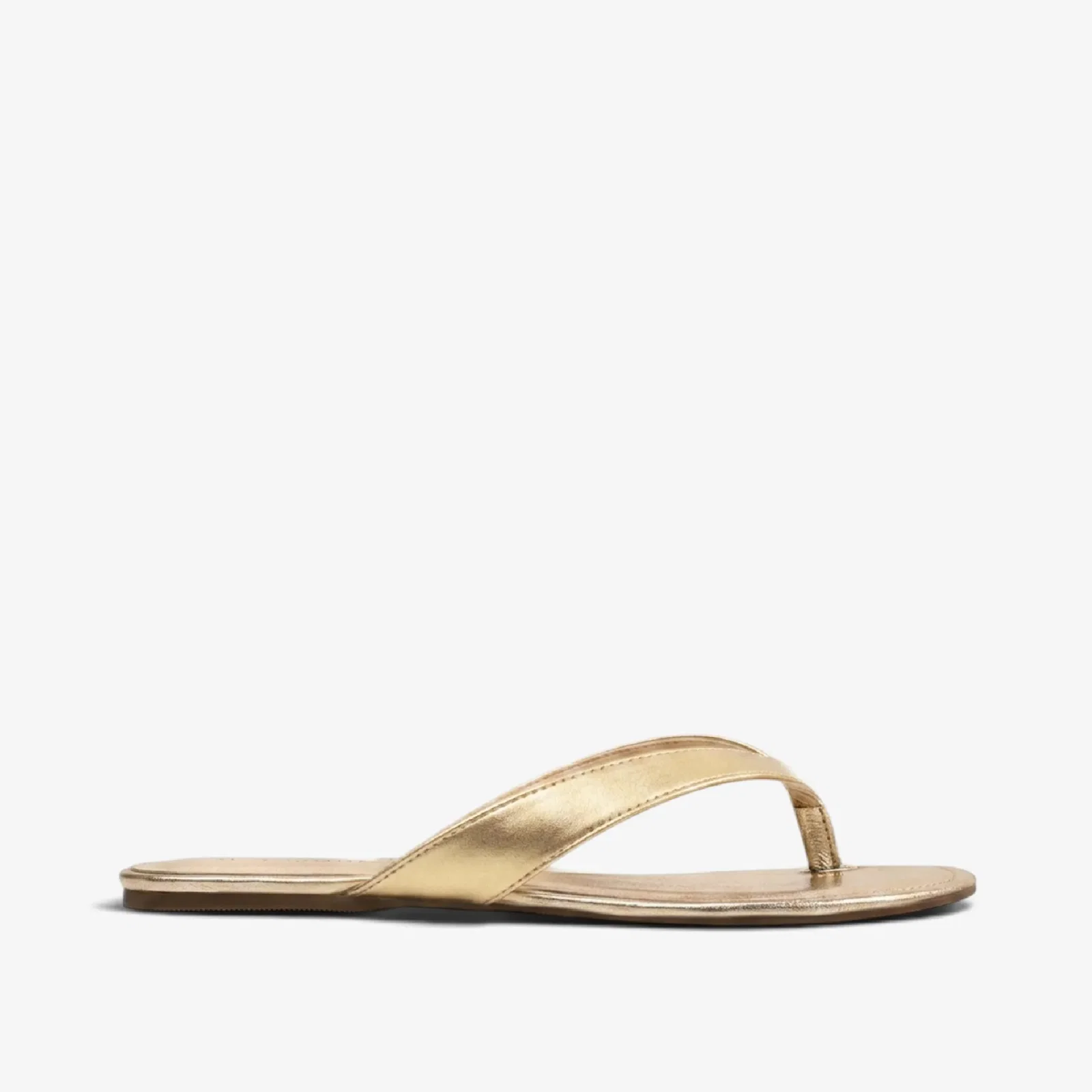 Chinelo Metal Ouro Champagne Couro