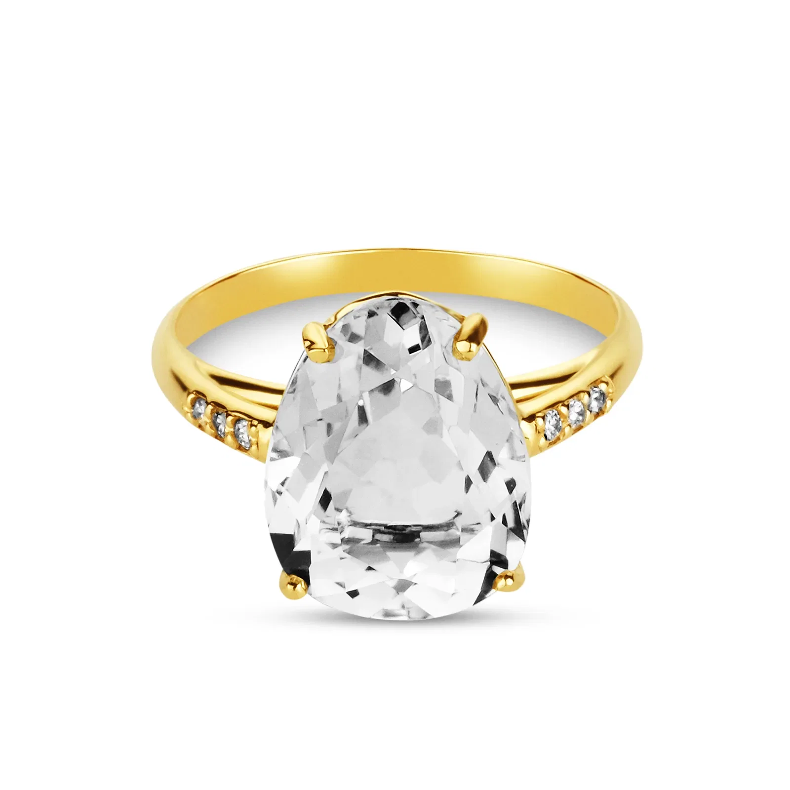 Anel Chagall Colors em Ouro Amarelo 18k com Prasiolita e Diamantes