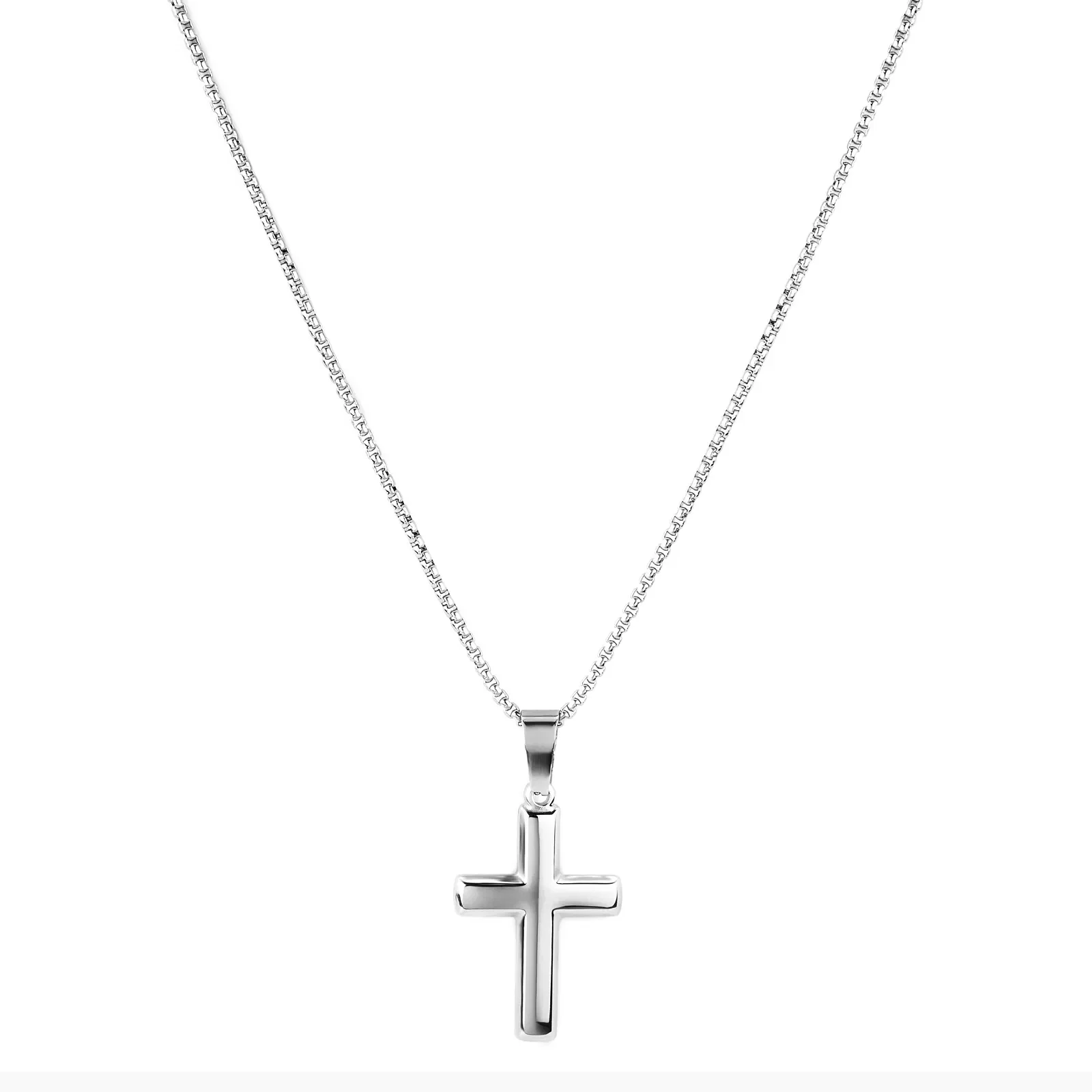 Colar Life Masculino Cruz em Aço, 60cm