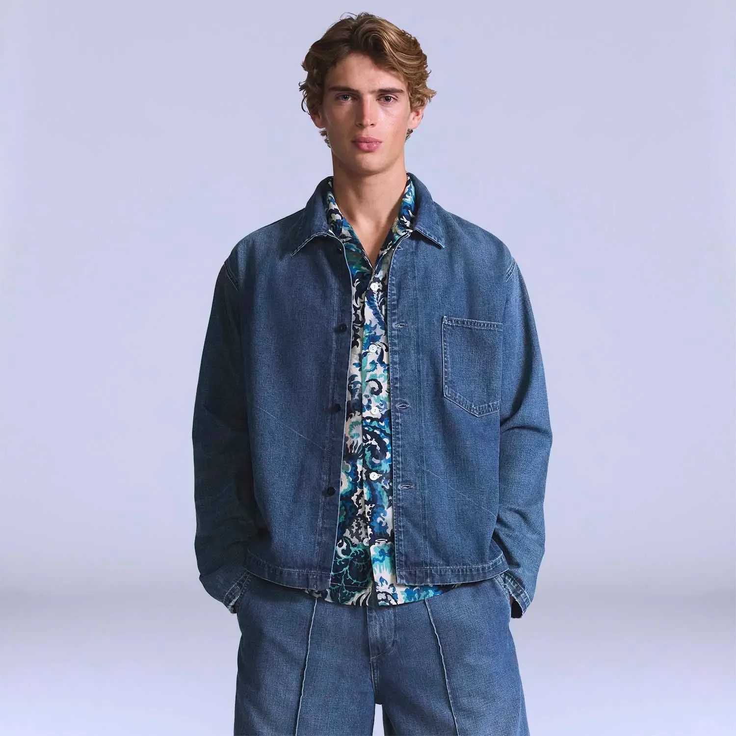 Jaqueta Jeans Levi's® Blue Tab Work Lavagem Média — imagem 1