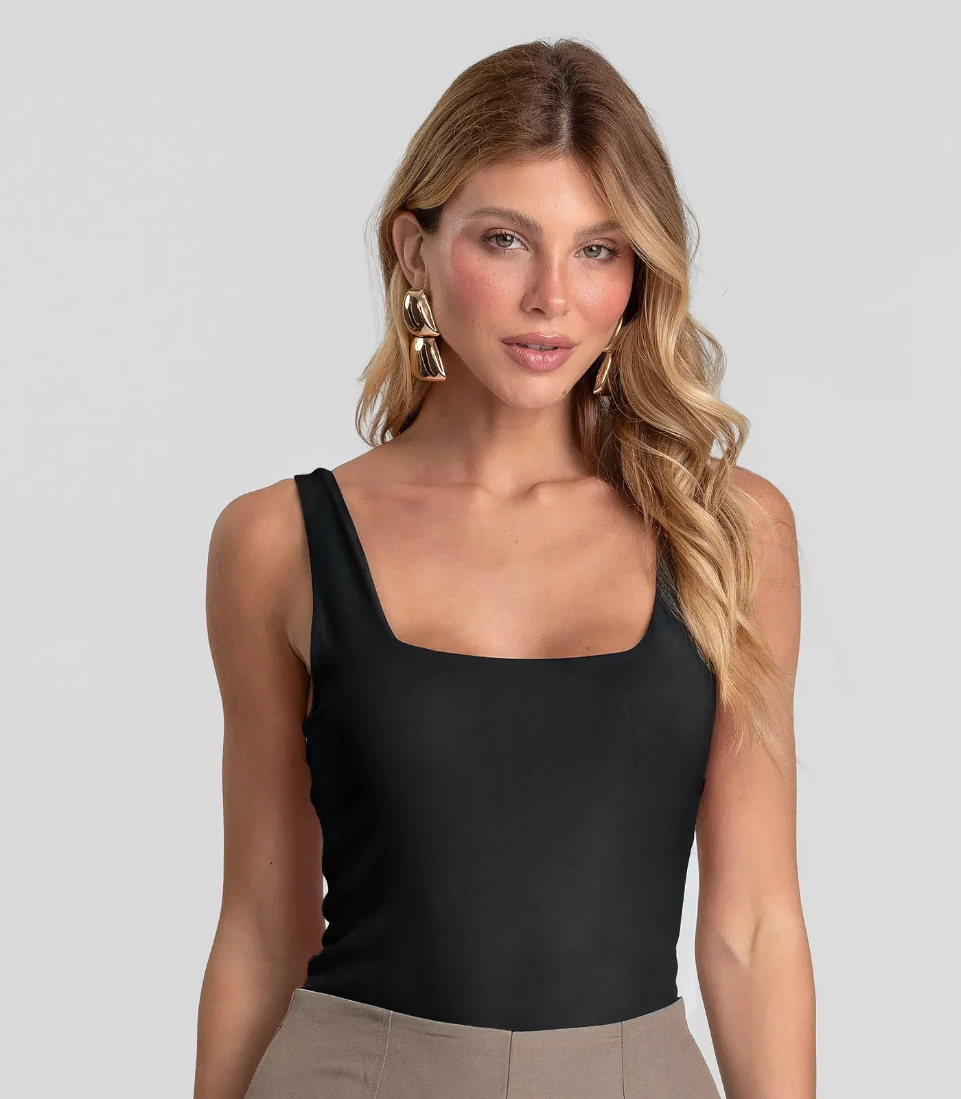 Body Feminino Poliamida Decote U Nas Costas Dianna Preto
