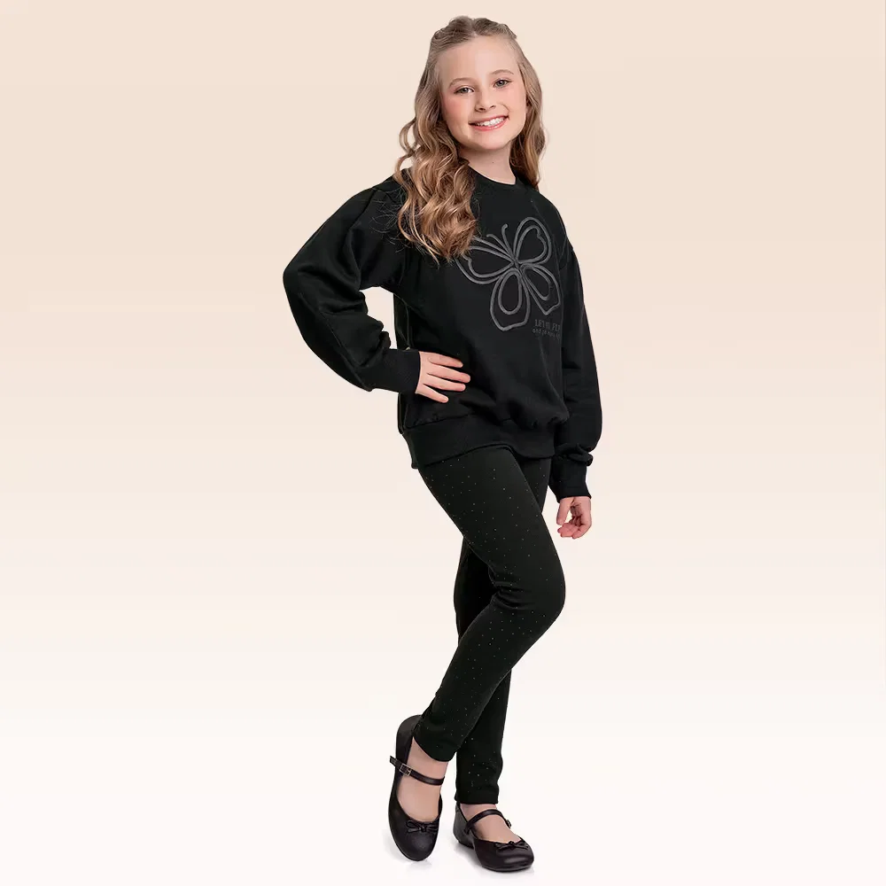 Conjunto blusão em moletom e legging em molecotton