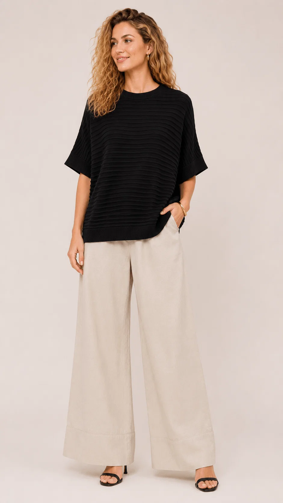 Blusa Ampla Tricot - Preto
