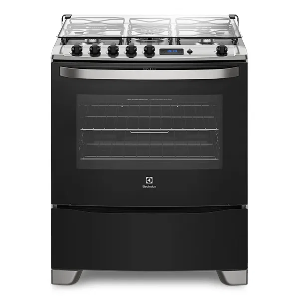 Fogão 5 Bocas Electrolux Preto com Tripla Chama e Timer Digital (76USR) — imagem 1