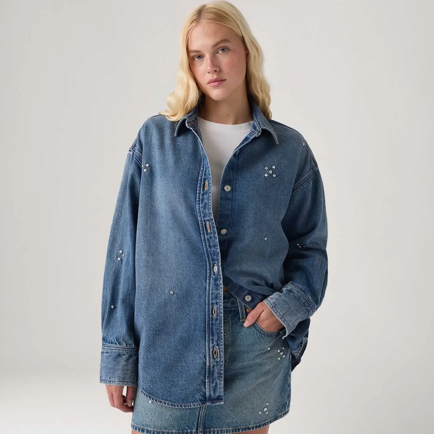 Camisa Jeans Levi's® Jordan Lavagem Média — imagem 1