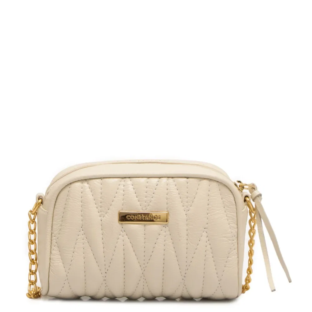 Bolsa Tiracolo Pequena Couro Off White
