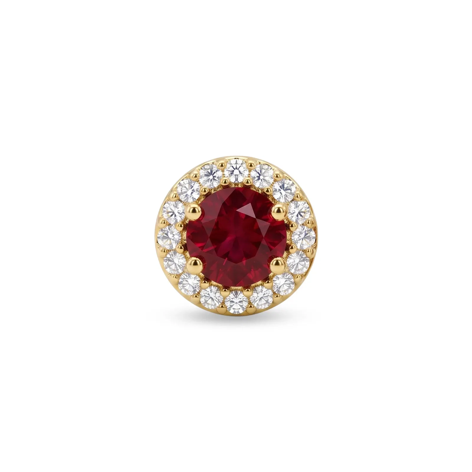 Pingente Classic Oriental em Ouro Amarelo 18k com Rubi e Diamantes, 6.5mm — imagem 1