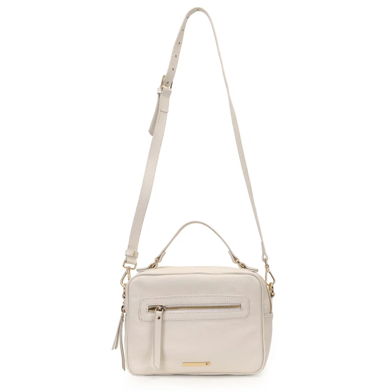 Bolsa Transversal Couro Basica Com Bolso Frontal
