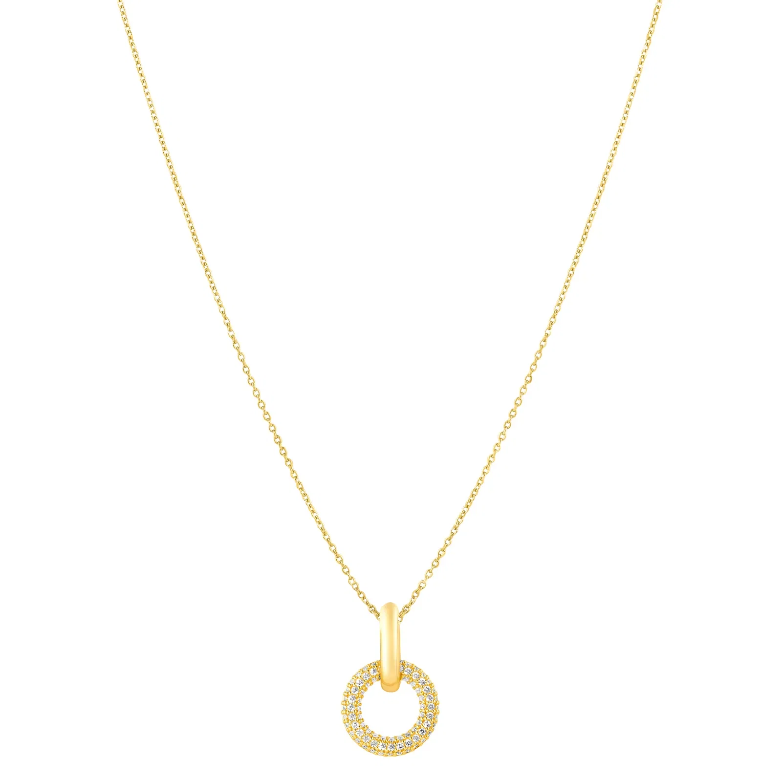Colar Life Infinity I em Prata 925 com Banho de Ouro Amarelo 18k com Pedras Incolores, 45cm — imagem 1