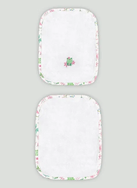 Kit de 2 Toalhas de Boca Comfy em Suedine Atoalhado de Sapo (Branco) Up Baby