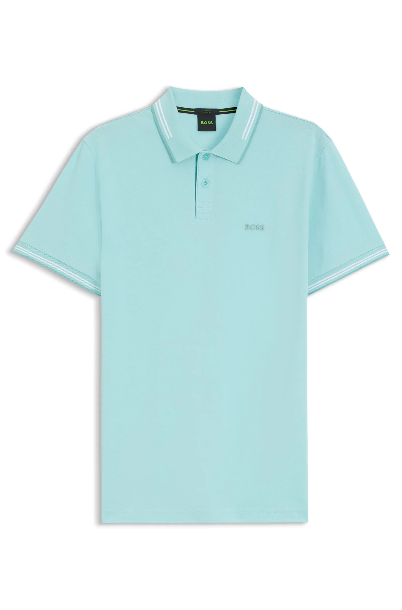 Polo Slim Fit Em Algodão Elástico Com Logo